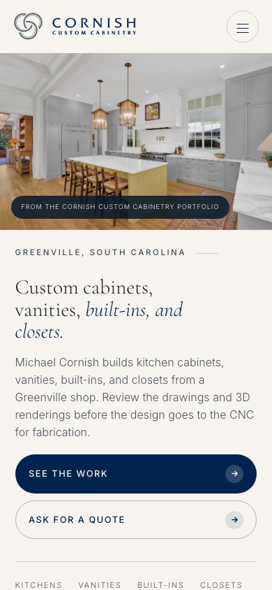 The new homepage on a phone