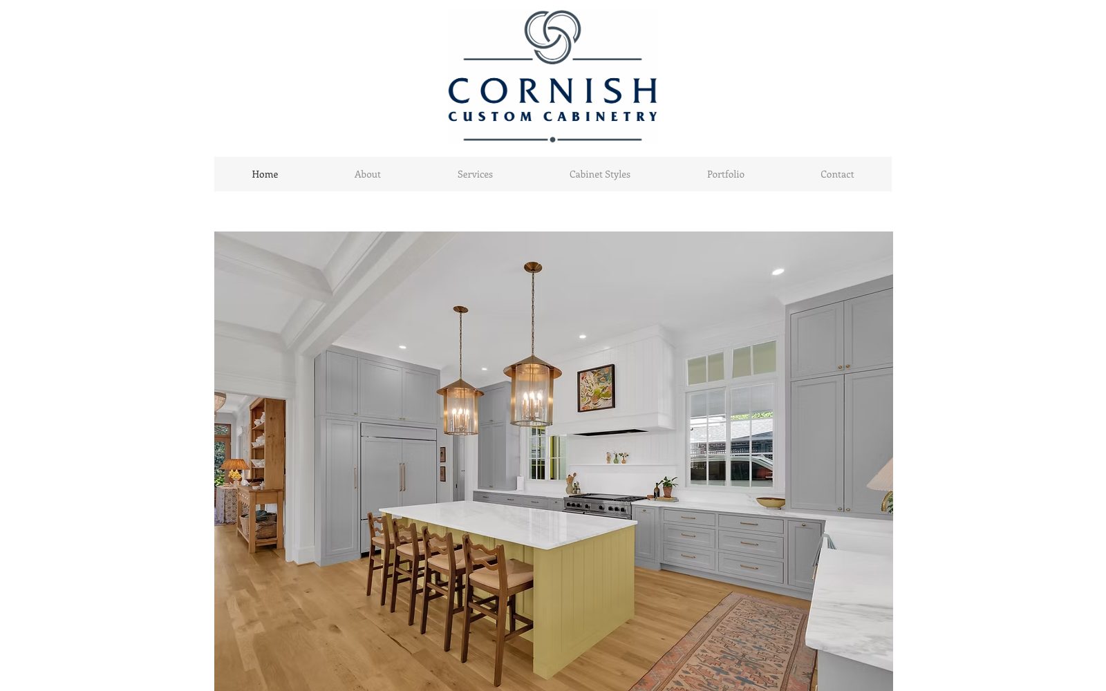 The current cornishcabinetry.com homepage